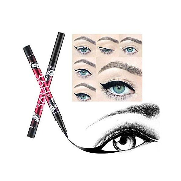 2pcs 36H Black Eyeliner Pencil Long Lasting Waterproof Liquid Eyeliner Pen Natural Eye Liner Makeup