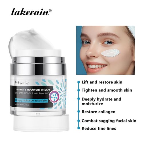 Face Moisturizer Collagen Cream, Anti-Aging Skin Care, Day & Night Face Cream, Moisturizing, Lifting & Recovery – 1.7oz