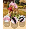 CHLINS Boho Floral Headbands for Women Double Sided Flower Crown Headband Non Slip Wide Hairband Flower Headpiece for Wedding Party Birthday (Rose (pink))