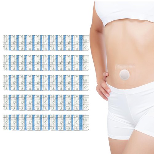 50pcs Disposable PU Film Castor Oil Pack Wrap for Belly Button Cover, Highly Absorbent Self-Adhesive Organic Castor Oil Wrap Pads for Stomach Clear No Wash Patches, Anti-Seepage (Oils Not Included)