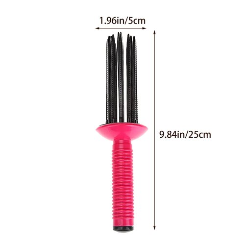 FRJINIE Curly Hair Styler Tool, 2 Pcs Air Volume Combs,17 Teeth Round Hair Fluffy Curling Roll Comb,Anti‑Slip Curling Wand,Hair Curler Curling Make Up Brush Roller Tool for Home Salon (2 PC)