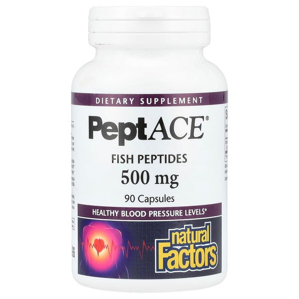 Natural Factors PEPTACE® FISH PEPTIDES 500 mg, 90 Capsules