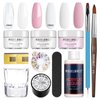 modelones Acrylic Nail Kit - Clear/White/Pink Acrylic Powder and Liquid Set with Rhinestone Glue, Acrylic Nail Brush, Unified Combo Starter Kit for Acrylic Nail Extension Beginner