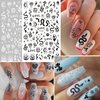 10 Sheets Black White Nail Art Stickers Snake Nail Decals Star Moon Star Rose Leaf Flame Nail Art Supplies Butterfly Acrylic Nail Supplies 3D Goth Snake Nail Design Stickers DIY Nail Decor