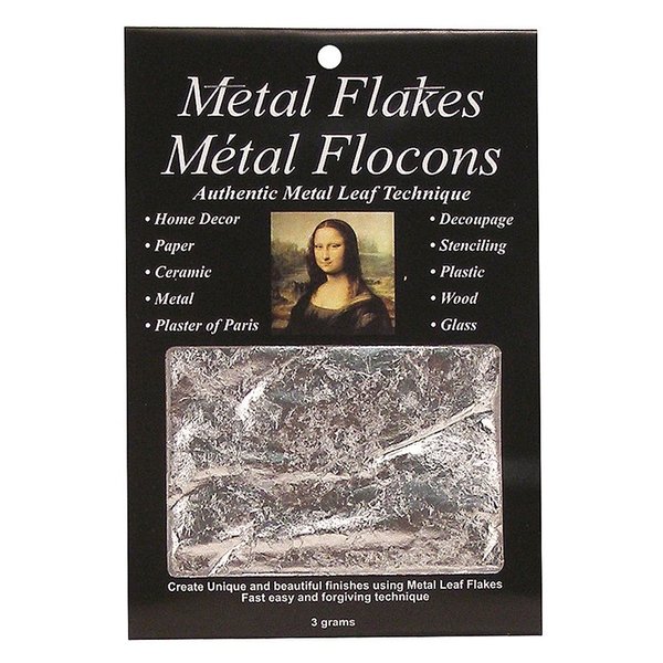 Speedball 10010 Mona Lisa Silver Flakes - Composition Metal Leafing Flakes - 3 Gram Pack