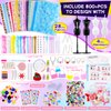 MGparty 800+ Pcs Fashion Designer Kit for Girls with 4 Mannequins Sewing Kit DIY Arts and Crafts for Kid Ages 8-12 Years Old Girls Birthday Gifts Christmas Gifts for Teen Girls Age 6 7 8 9 10 11 12+