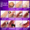 DE'LANCI Halloween SFX Makeup Kit, 17 Pcs Pro Special Effects Stage Makeup for Vampire Zombie Makeup, Easy to Use Demonic FX Set for Beginners with Scar Wax,Liquid Latex,Fake Blood,Bruise Wheel,Cotton