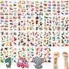 30 Sheets Temporary Tattoos Kit for Kids, Fake Cute Tattoo Stickers Waterproof, Birthday Party Favor (Vehicle & Animals & Dinosaurs)