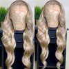 Mscathy Ash Blonde Body Wave Lace Front Wigs Human Hair 13X4 Human Hair Wigs HD Lace Front Breathable Hair Pre Plucked HD Transparent 180% Density (Ash Blonde, 24 Inch)