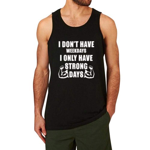 WINGZOO Workout Tank Top for Men-Mens Humor Funny Saying Fitness Gym Racerback Sleeveless Shirts Black
