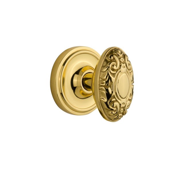 Nostalgic Warehouse Classic Rosette with Victorian Door Knob, Single Dummy, Unlacquered Brass