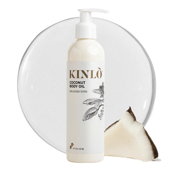 Kinlo Coconut Body Oil | Liquid Coconut Oil with Vitamin E |100% Pure Fractionated Coconut Oil MCT |Black owned | Made in USA