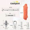 Coolyard 82 Pcs Sun Sail Shade Hardware Kit,Shade Sail Installation Kit 6 inch with Paracord Ropes for Triangle Rectangle Square Sun Shade Sails