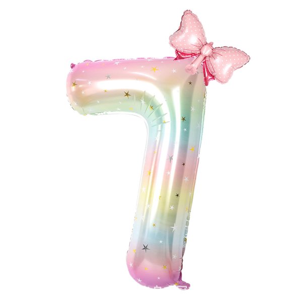 Happy birthday Big Number Balloons Foil Birthday Balloon Number Balloons Happy Birthday Party Decorations Kids and Wedding Party Supplies (Pink 7)