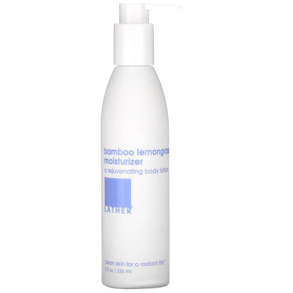 LATHER Body Lotion - Bamboo Lemongrass Body Moisturizer - Daily Body Lotion for Soft & Hydrated Skin - Lightweight & Non-Greasy for All Day Moisture - Essential Oil Blend - 8 Fl Oz