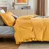 Bedsure Twin/Twin XL Duvet Cover Kids - Soft Double Brushed Duvet Cover Twin, 2 pcs, Includes 1 Golden Yellow Kids' Duvet Cover (68"x90") with Zipper Closure & 1 Pillow Sham, NO Comforter