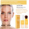 Mineral Sunscreen Setting Powder, SPF 35, Translucent Setting Brush Powder for Face, Long Lasting Oil Control Matte Loose Powder, Lightweight, Breathable (02# Medium)