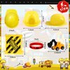 Sratte 55 Pieces Construction Vehicle Birthday Party Favors Supplies Set, Construction Theme Hats Goodie Bags Stickers Bracelets and Truck Toys Bulk for Kids Award Party Supplies