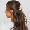 6 Pcs Pearl Hair Claw Clips Small High Ponytail Holder Pearl Hair Clips Hair Barrettes Strong Hold Hair Jaw Clips Fashion Horsetail Clamps Hair Accessories for Women Girls