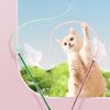 2PCS Mice Tail Cat Teaser Toys, Interactive Cat Wand Toys with 2 Tail Refills, Wiggling Tail Cat Chasing Toys for Cats Kittens Birthday Christmas