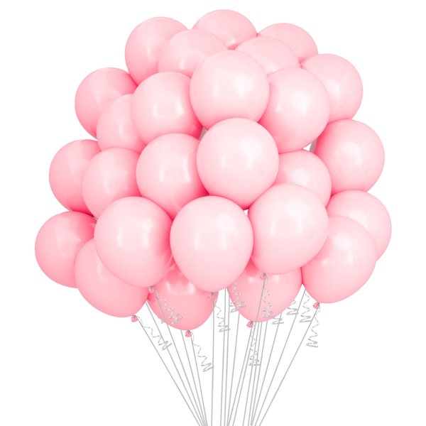 Pink Balloons 12 Inch 100PCS Latex Balloons for Balloon Arch Light Pink Balloons Pastel Pink Balloons Party Supplies for Birthday Party Mean Girl Y2k Bachelorette Party Pink Decorations for Party