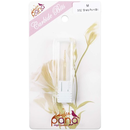 Pana 3/32" Sharp Point Bit Safety Nail Carbide Bit - Gold Color (Grit: Medium - M) for Electric Dremel Drill Machine