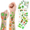 JUNEBRUSHS St. Patrick's Day Temporary Tattoos, 20 Sheets Shamrock Tattoo Stickers for Kids Saint Patricks Make up Fake Face Stickers Party Favors Irish Decorations Accessories for Boys Girls