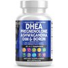 DHEA 200mg Supplement Pregnenolone 100mg for Men & Women with DIM Ashwagandha Boron 6mg Complex Calcium Magnesium Zinc 50mg Vitamin D3 5000 iu Hormone Support Capsules Pills - Made in USA 60 Ct