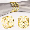 KPOSIYA Set of 20 Napkin Rings with Hollow Out Design Gold Napkin Ring Holder for Wedding Party Holiday Banquet Christmas Dinner Delicate Serviette Buckles Decor Favor (20, Style 2-Gold)