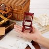 Sumind 2 Pieces Doll House Wooden Chairs 1:12 Christmas Dollhouse Model Chairs Mini Dollhouse Wooden Rocking Chairs for Dollhouse Accessories Furniture Decoration