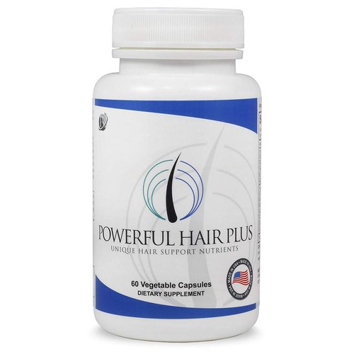 Powerful Hair Plus, Unique Hair Vitamins with Biotin For Hair, Skin & Nails, Addresses Vitamin Deficiencies That May Impact Hair Loss, Thinning, Lack of Regrowth In Men And Women, 30 Day Supply