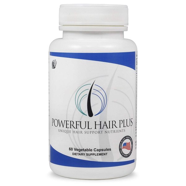 Powerful Hair Plus, Unique Hair Vitamins with Biotin For Hair, Skin & Nails, Addresses Vitamin Deficiencies That May Impact Hair Loss, Thinning, Lack of Regrowth In Men And Women, 30 Day Supply
