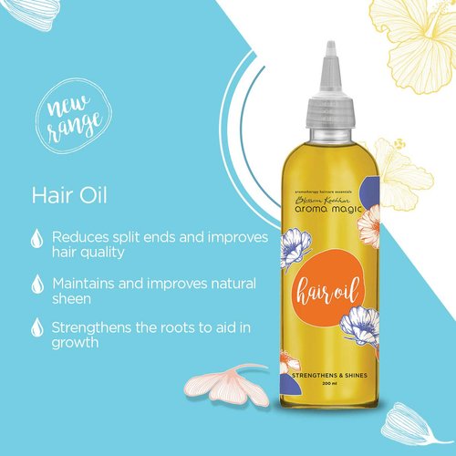 Aroma Magic Hair Oil, 6.76 Fl Oz (200ml), Natural Hair Oil for Frizzy Hair and Split Ends, Soft and Shiny Hair, Paraben Free