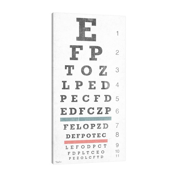 Jaxson Rea "Eye Chart Gallery Wrapped Canvas by Gigi Louise, 18" x 36"