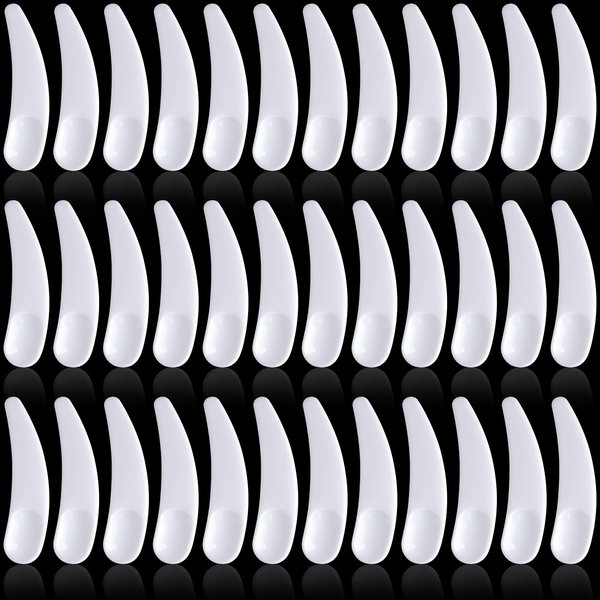 HINZIC 50PCS Cosmetic Spatulas, 2inch Small Makeup Spatula, Mini Plastic Skin Care Scoop, Face Mask Applicator, Facial Supplies for Estheticians Mixing and Sampling Women Girls