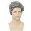 Kaneles Mens Grey Short Wigs Mix White Layered Natural Wig Synthetic Halloween Daily Hair Wig for Male Guy