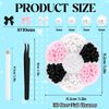 NACHLYNN 630 Pcs Bow Nail Charms White Pink Black Bowknot 3D Cute Nail Charms Flat Back Pearl White Flatback Pearl Beads for Nail DIY Art Crafts Resin Rhinestones Jewelry Decoration Accessories