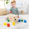 Melissa & Doug Shape Sorting Cube - Classic Wooden Toy With 12 Shapes