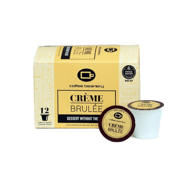 Crème Brulee Decaf Coffee Pods by Coffee Beanery | 12ct Flavored Decaf Coffee Pods Medium Roast Coffee Pods| 100% Specialty Arabica Coffee| Gourmet Coffee Pods