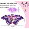 D.Q.Z Kids Fairy Butterfly-Wings Costume for Girls Halloween Butterfly Costumes & Rainbow Tutu Dress Up Party Supplies (Purple-Pink)