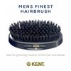 Kent MN11 Finest Men's Hair Brush and Facial Brush for Beard Care - 100% Natural Black Boar Bristle Brush for Mens Grooming, Scalp Brush, 360 Wave, and Beard Straightener For Men's Hair Care