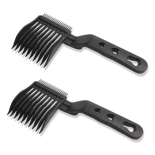 CestoMen 2 Pieces Barber Fade Combs, Professional Hair Cutting Comb Heat Resistant FlatTop Comb Clipper Comb Curved Positioning Comb for Men Salon Hairdresser Tools