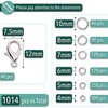 Mr. Pen- Open Jump Rings, Silver, 1014 pcs, 6 Sizes Open Jump Rings for Jewelry Making, Silver Jump Rings and Lobster Clasps