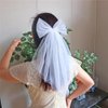 Party Decorations Hair Bow Barrettes Bridal Veils Pearl White Hair Bow Clips Accessories Bride to Be Shower Gift Bridesmaid Veils (Angle)
