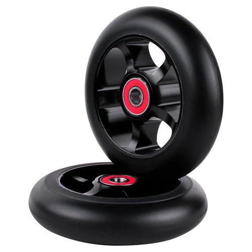 Z-FIRST 2pcs Replacement 100mm Pro Scooter Wheel with ABEC 9 Bearings Fit for MGP/Razor/Lucky Pro Scooters (Black)