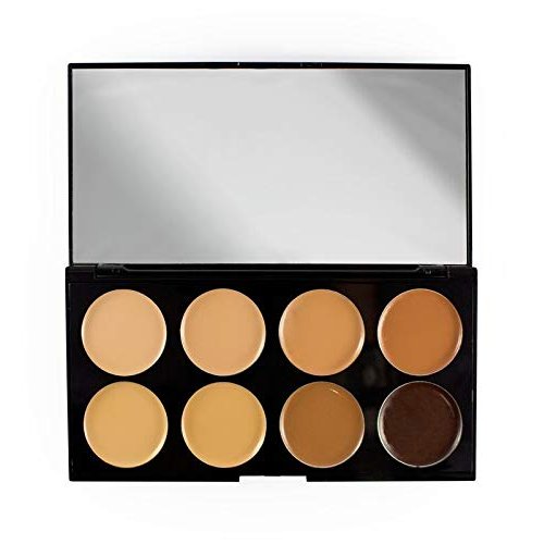 Makeup Revolution Ultra Cover and Concealer Palette, Face Make Up, Light and Dark Highlighter, Light to Dark Makeup Palette with 8 Color Shades