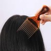Hair Pick Afro Comb No Frizz Hair Lift Pick Comb Wig Braid Hair Styling Comb for Hairstyle (Coffee）