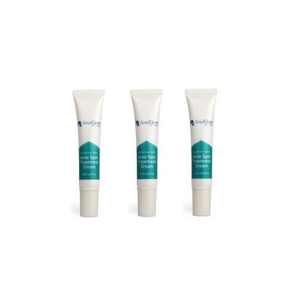 3 SensiClear Acne spot Treatment Cream Cleanser Tubes Creams