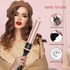 Curling Iron Set, O'bella 5 in 1 Curling Wand Interchangeable Ceramic Barrels(0.35”-1.25”) and Curling Brush, 2 Temps Instantly Heated, Dual Voltage Hair Curlers, Glove & 2 Clips Hair Crimper Tool