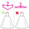 BJDBUS 62 Pcs Pink Plastic Hangers for 11.5 inch Doll Clothes Gown Dress Outfit Holders Accessories